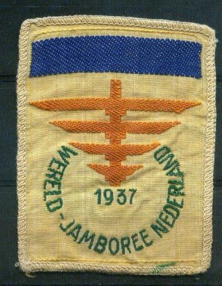 1937 Jamboree Patch,  Boy Scout Patch,  Dark Blue Bar Camp V,  Rare