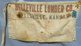 Vintage Nail Apron Pouch Cloth Belleville Lumber Co.  Belleville,  Kansas