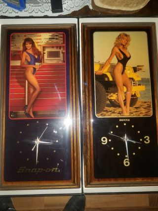 Vintage 1970s Snap - On Tools Wooden Pin - Up Clock,  Vintage Bonus Clock.  Wow