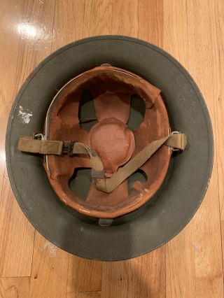 Ww2 Us M17a1 Kelly Helmet Shell Complete With Dome Pad & Chinstrap