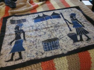 Vintage Antique Batik 26 " X 38 " African Art Textile