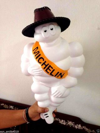 2x17 " Limited Michelin Man Doll Figure Bibendum Tire,  Led Light,  2 Hat Cowboy