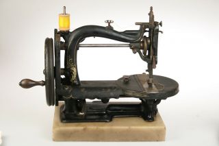 ANTIQUE Chas Charles RAYMOND Cast Iron Sewing Machine 1872 Small UK 2