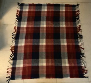 Faribo Woolen Co.  Red Plaid Comfy Afghan Throw Blanket Warm Country Decor