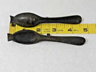 Antique Cast Bronze 18th Century Pewter Spoon Mold Ships
