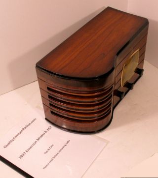 Old Antique Wood Emerson Ingraham Vintage Tube Radio - Restored & 3