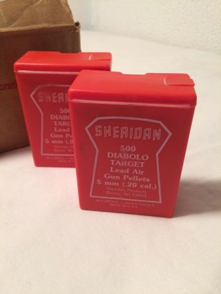 4 Full Sheridan.  20 cal.  (5mm) diabolo target pellets vintage Air Gun Orig.  Box 2