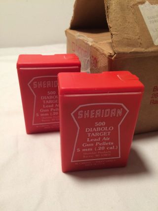 4 Full Sheridan.  20 cal.  (5mm) diabolo target pellets vintage Air Gun Orig.  Box 3