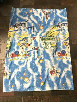 Rare Vintage 1983 He Man Twin Size Flat Sheet All Over Skeletor Stratos 94x64