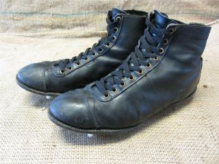 Vintage 1940s Macgregor Leather Football Shoes Antique Ball Rare Hi - Top 8027