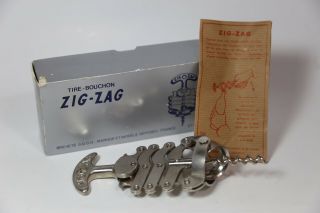 Vintage Tire Bouchon Zig Zag Corkscrew / Wine Bottle Opener With Box