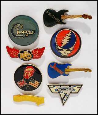 8 Hard Classic Rock Pins Badges Pink Floyd Chicago Rolling Stones Grateful Dead