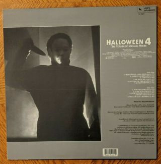 HALLOWEEN 4 Orig Soundtrack NM Vinyl John Carpenter VARESE SARABANDE Horror LP 3