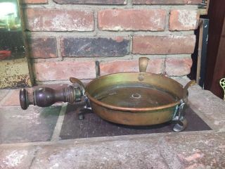 Rare Antique 18th Century Bass Or Copper Table Top Brazier Heating Pan