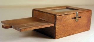 Antique Small Wooden Bee Lining Or Hunting Box Apiary Beekeeping W Glass Window 2