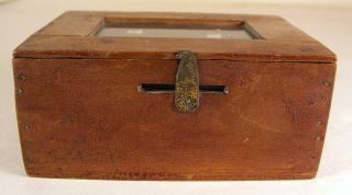 Antique Small Wooden Bee Lining Or Hunting Box Apiary Beekeeping W Glass Window 3