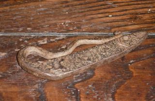 Scarce 18th C Figural Sea Serpent Flint Striker Forged Iron Antique Folk Art NR 3