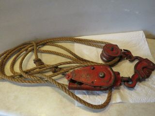 Vintage Durbin Durco Fence Stretcher Block & Tackle Rope Barb Wire