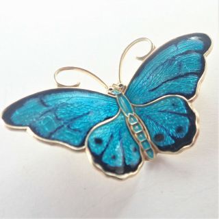 David - Andersen - Norway Silver Enamel Butterfly Brooch