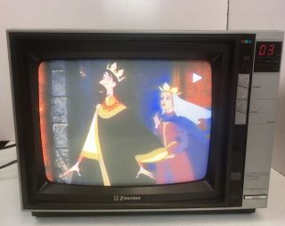 Vintage Emerson Ecr1350 13 " Emulated Wood Panel Color Tv Television