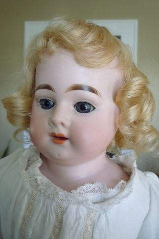 Antique 21 " Armand Marseille 3500 Bisque & Kid Leather Doll Germany Ao