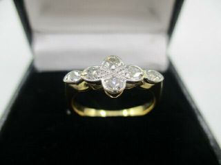 Art Deco 18ct Gold 0.  45ct Diamond Engagement Ring Size K1/2