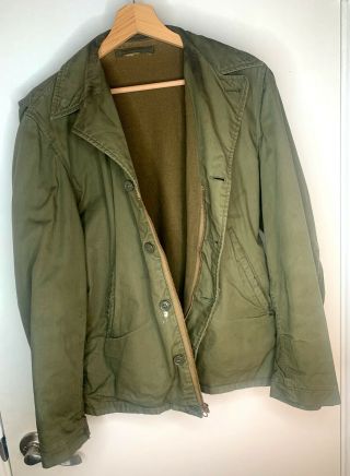 Vintage Wwii U S Navy Usn N - 4 Deck Jacket Size 42 Talon Zipper