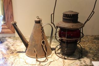 Antique Vintage B&o Railroad Lantern And Torch Railroad Lantern