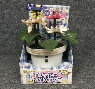 Vintage Gemmy Dancing Flowers Animated Swings & Sways To “in The Mood” Nos