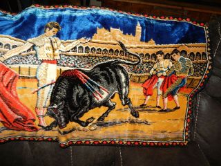 Vintage Tapestry of Bullfight Matador Made in Italy 39 