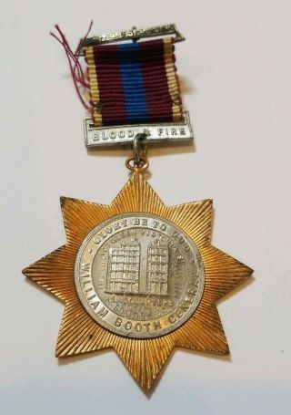 Salvation Army Blood And Fire Vintage Pin Badge Medal London Building