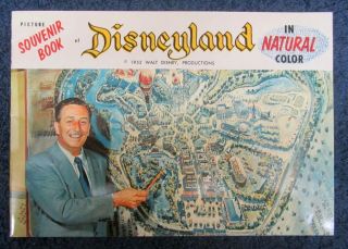 Vintage 1955 Disneyland Color Souvenir Book 1 Brochure Booklet Map