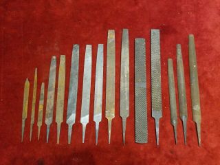 15 Vintage Steel Files Rasps Flat Half Round Triangle Woodworking Machining Tool