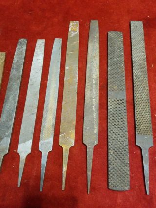 15 Vintage Steel Files Rasps Flat Half Round Triangle Woodworking Machining Tool 3