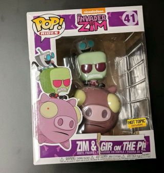 Funko Pop Rides Invader Zim And Gir On The Pig Hot Topic Ht Exclusive Box Damage