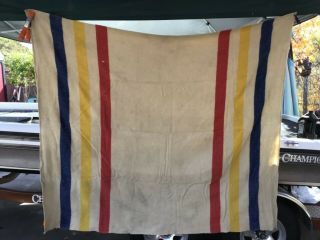 Vintage Polar Star Golden Dawn 100 Wool Blanket/rug Tapper Horse Cabin Huge