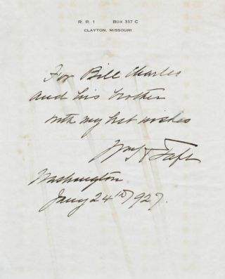 President William Howard Taft Signed Letter - JSA 3
