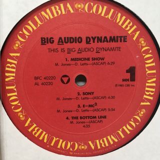 This Is Big Audio Dynamite 1985 1st Press Vinyl Lp Columbia Records Bfc 40220 2