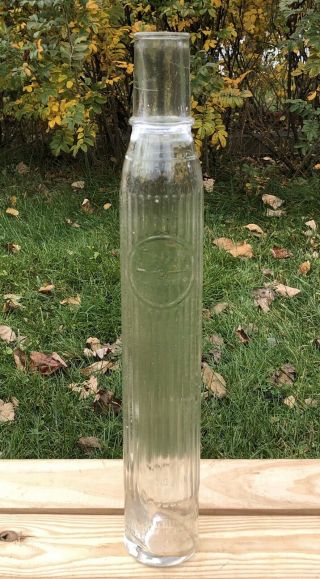 Vintage 30’s 100 Tiolene Motor Oil Gas Station Quart Glass Bottle