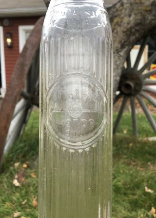 Vintage 30’s 100 TIOLENE Motor Oil Gas Station Quart Glass Bottle 3