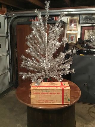 Vintage Evergleam Stainless Aluminum 4 Ft.  Christmas Tree - 55 Branches