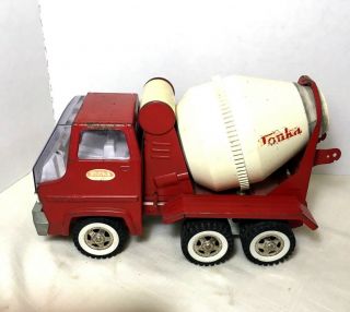 Vintage 1960 ' s ' Red Tonka Cement Mixer Truck ' Pressed Steel 2