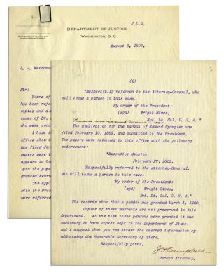 Lincoln Assassination Letter Re Pardon Of Samuel Mudd