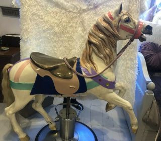 Full Size Carousel Horse With Stand 55 Inches