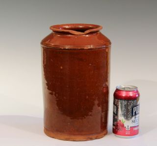 Antique Redware Pottery Jar Jug Ct Pa Early American Primitive Large Vase