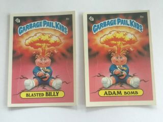 Garbage Pail Kids Series 1 - 8a Adam Bomb,  8b Blasted Billy,