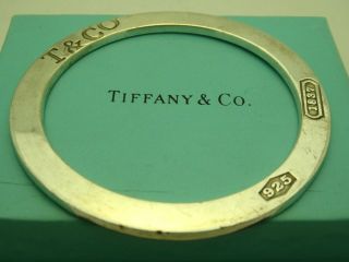 Tiffany & Co Authentic " 1837 " Sterling Silver Round Flat Bangle Bracelet Sz 7.  5 "