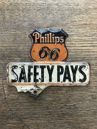 Vintage Phillips 66 License Plate Topper