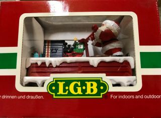 Vintage Lehmann Lgb Train,  Christmas Santa,  Car /handcar W /box G Gauge.  21010