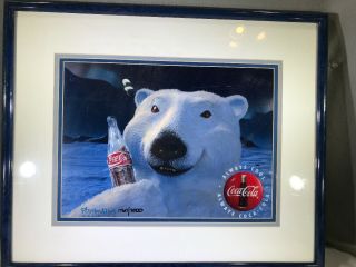 Two Framed Polar Bear Coca - Cola 17 
